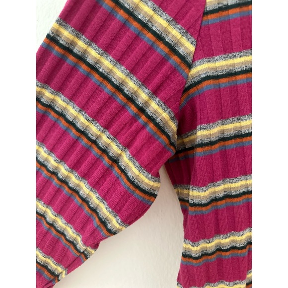 Esprit roll neck stripe top in pink - Picture 6 of 11